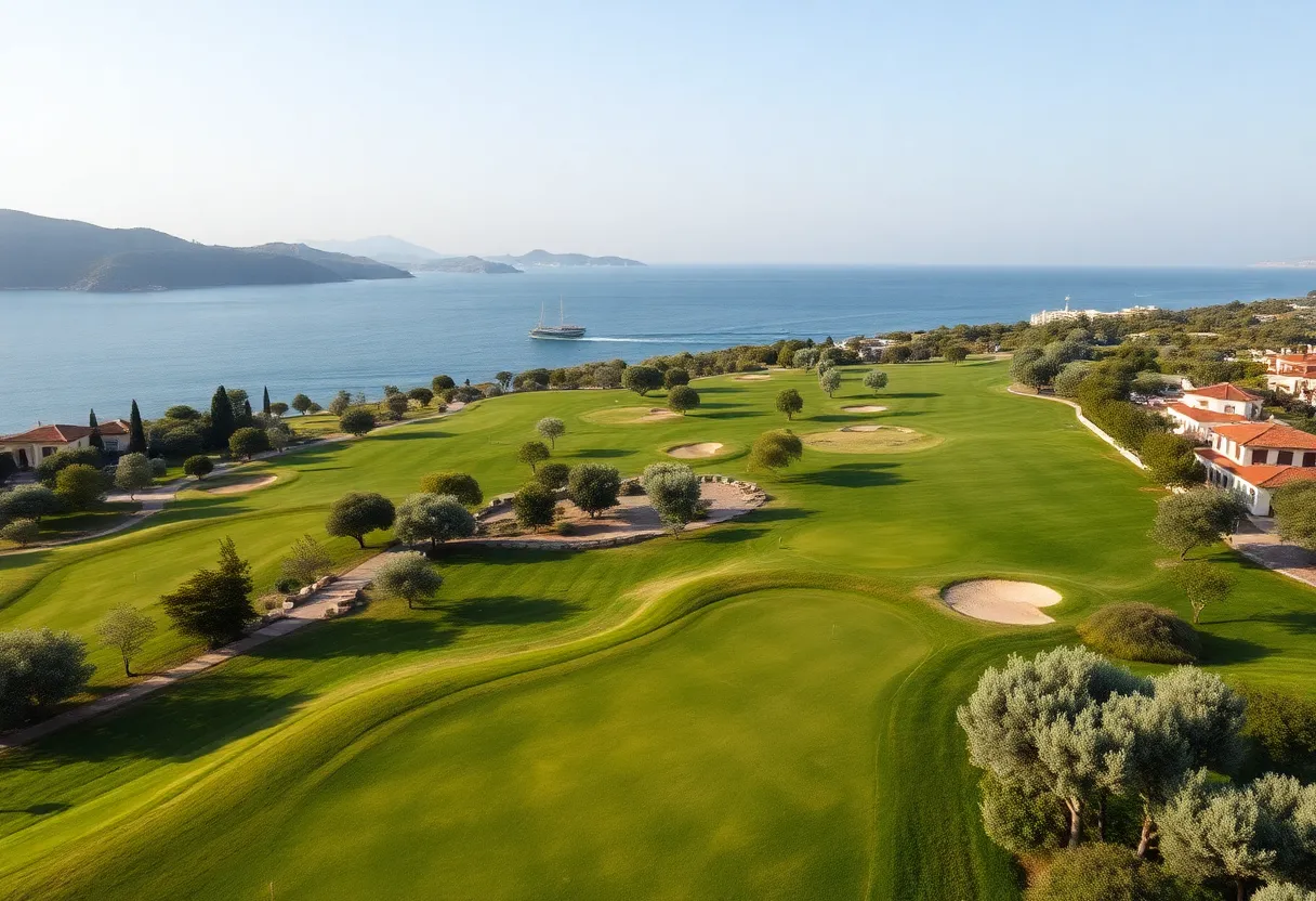 Scenic golf course view at Costa Navarino