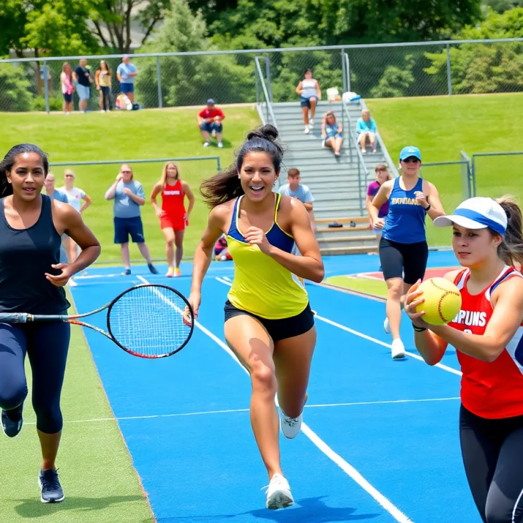 DePaul University athletes competing in various sports during spring