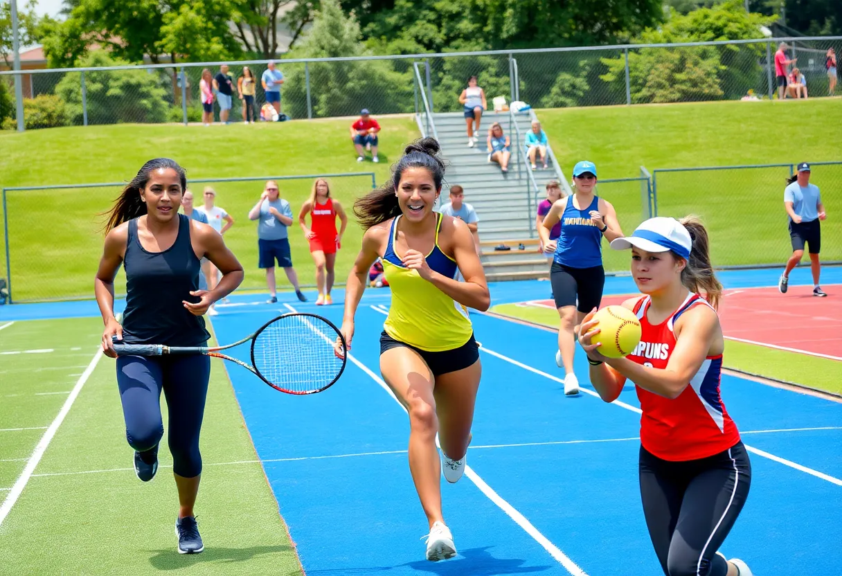 DePaul University athletes competing in various sports during spring