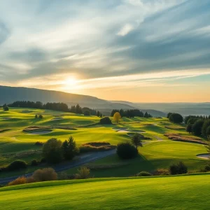 Stunning aerial view of a European golf course