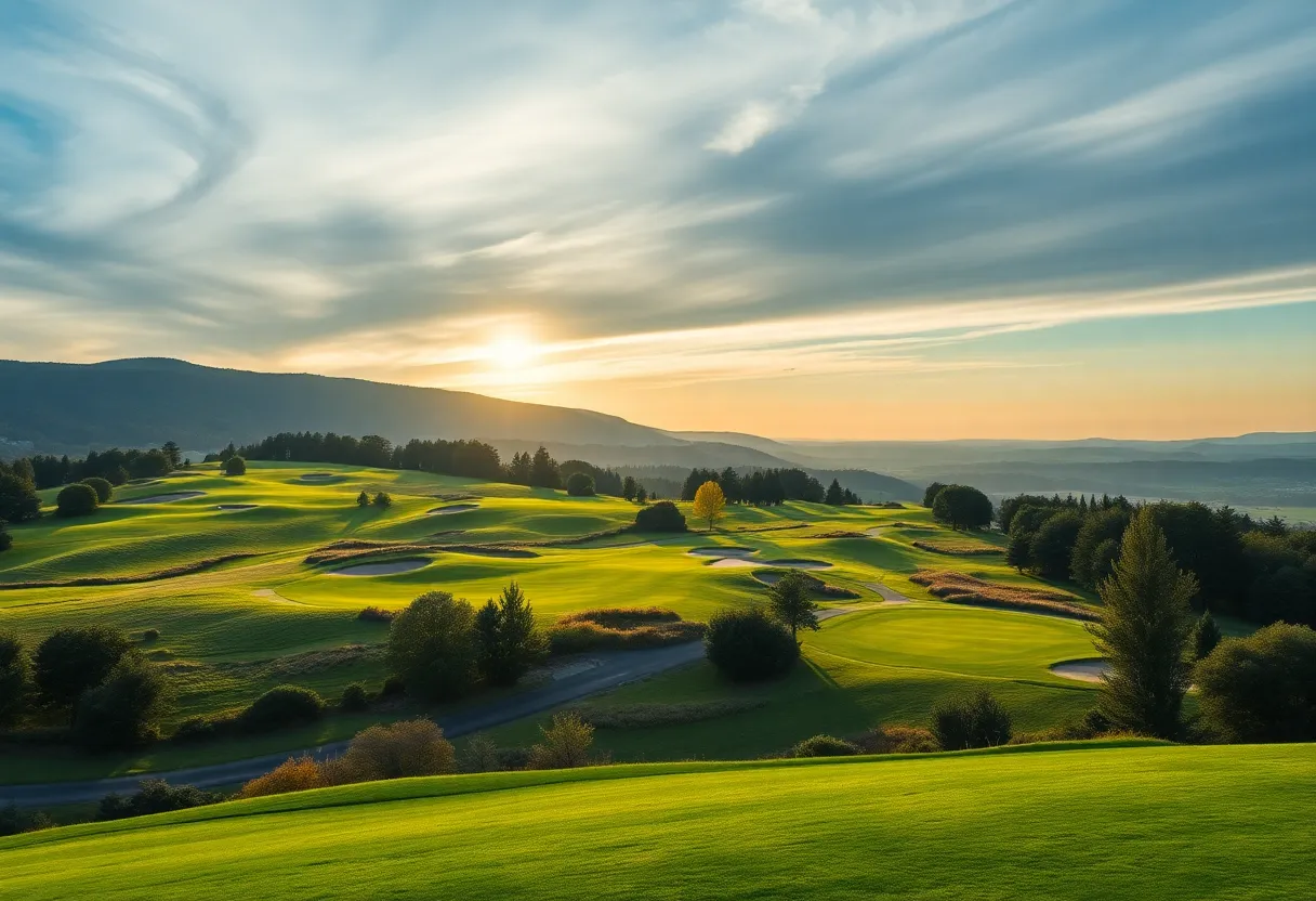 Stunning aerial view of a European golf course