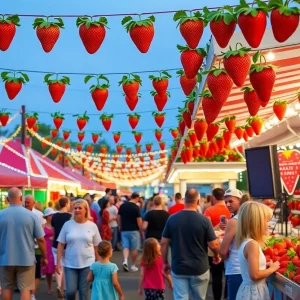 Families enjoying the Florida Strawberry Festival in Plant City.