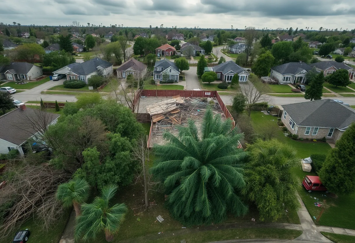 Destruction caused by an EF2 tornado in Lake Mary and Longwood, Florida.