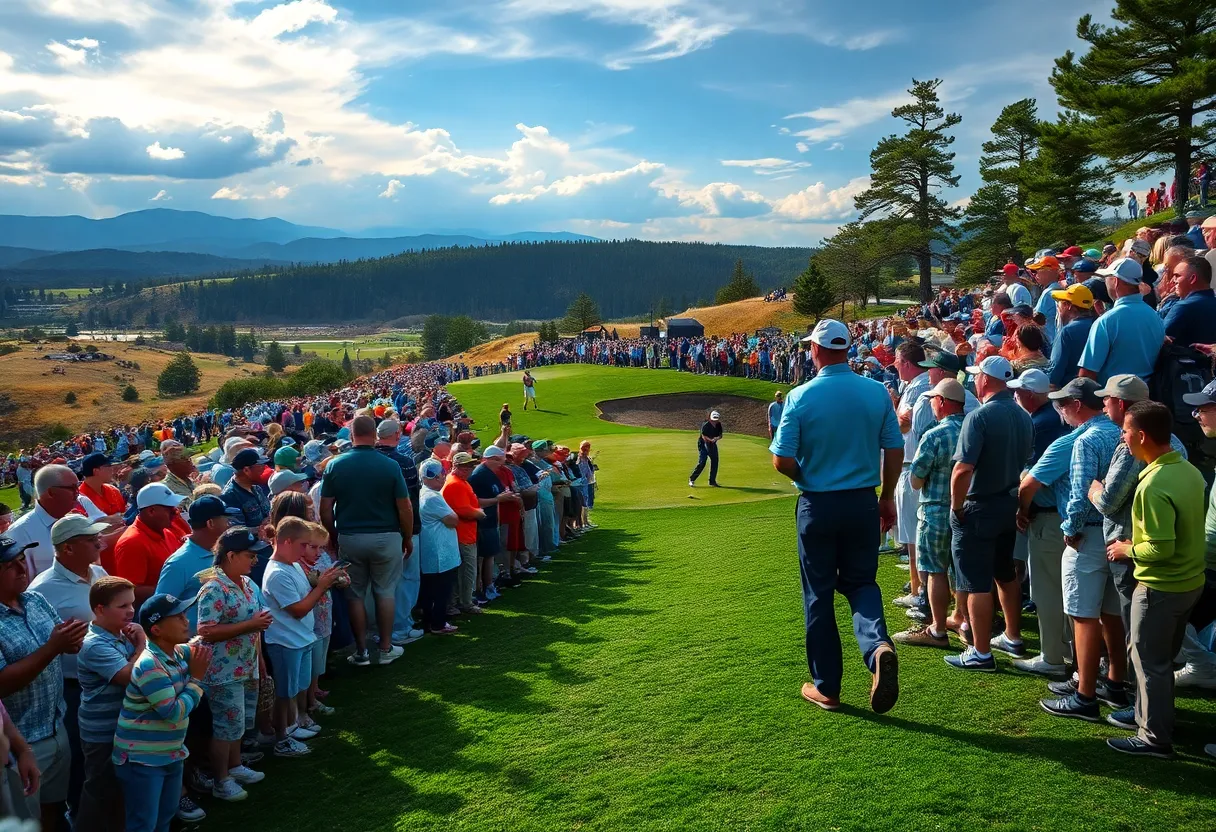 Fans enjoying a thrilling golf tournament atmosphere