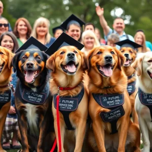 Four hearing dogs in graduation ceremony