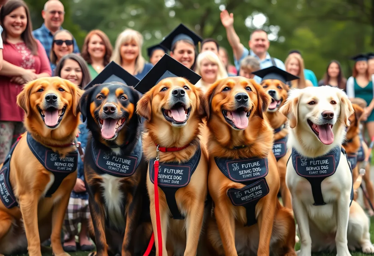 Four hearing dogs in graduation ceremony