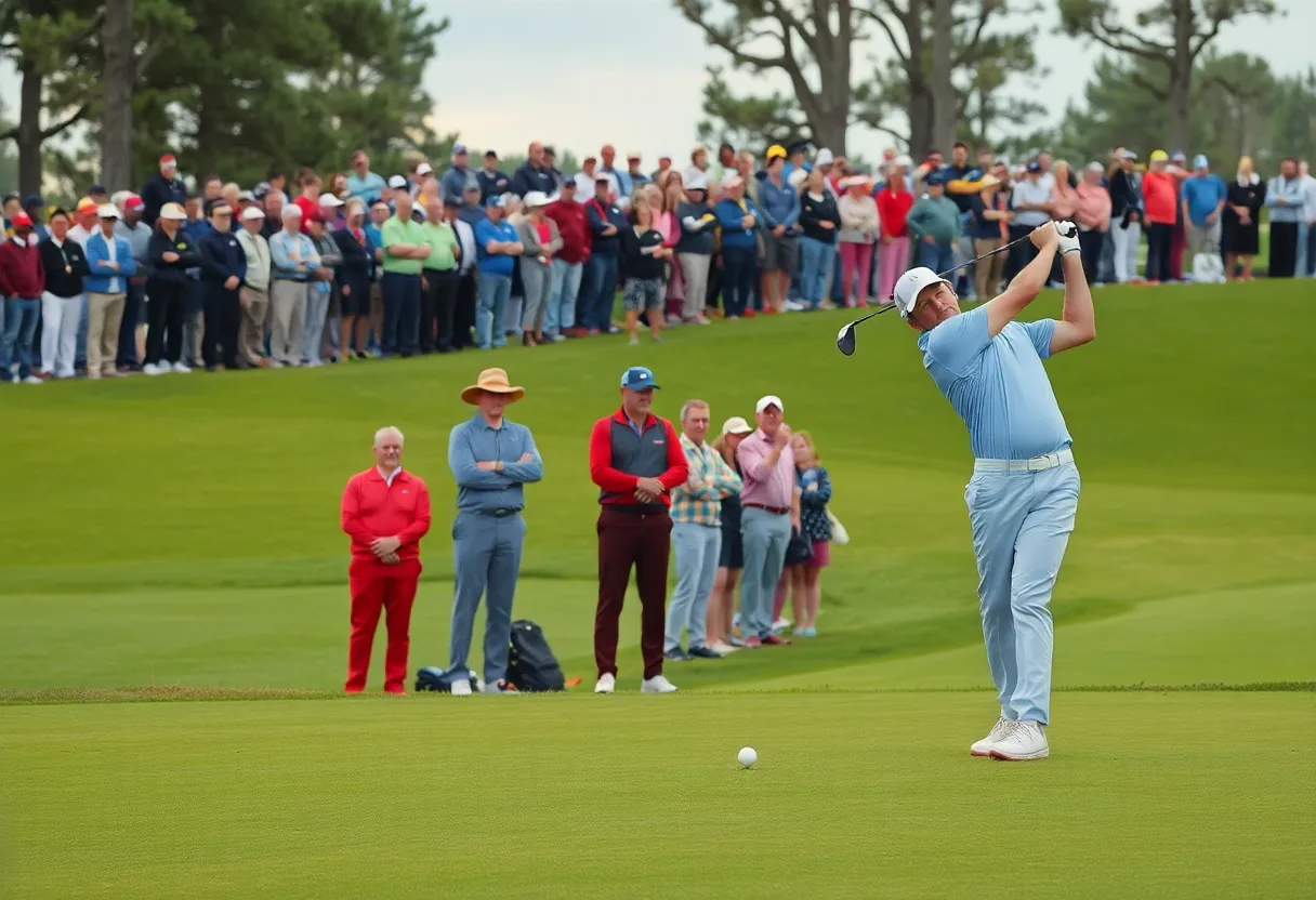 Golf player celebrating a tournament victory