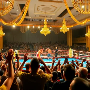 Boxing event at Hoiana Resort with lush surroundings