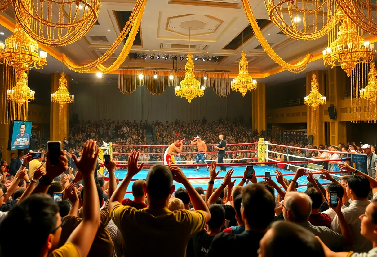 Boxing event at Hoiana Resort with lush surroundings