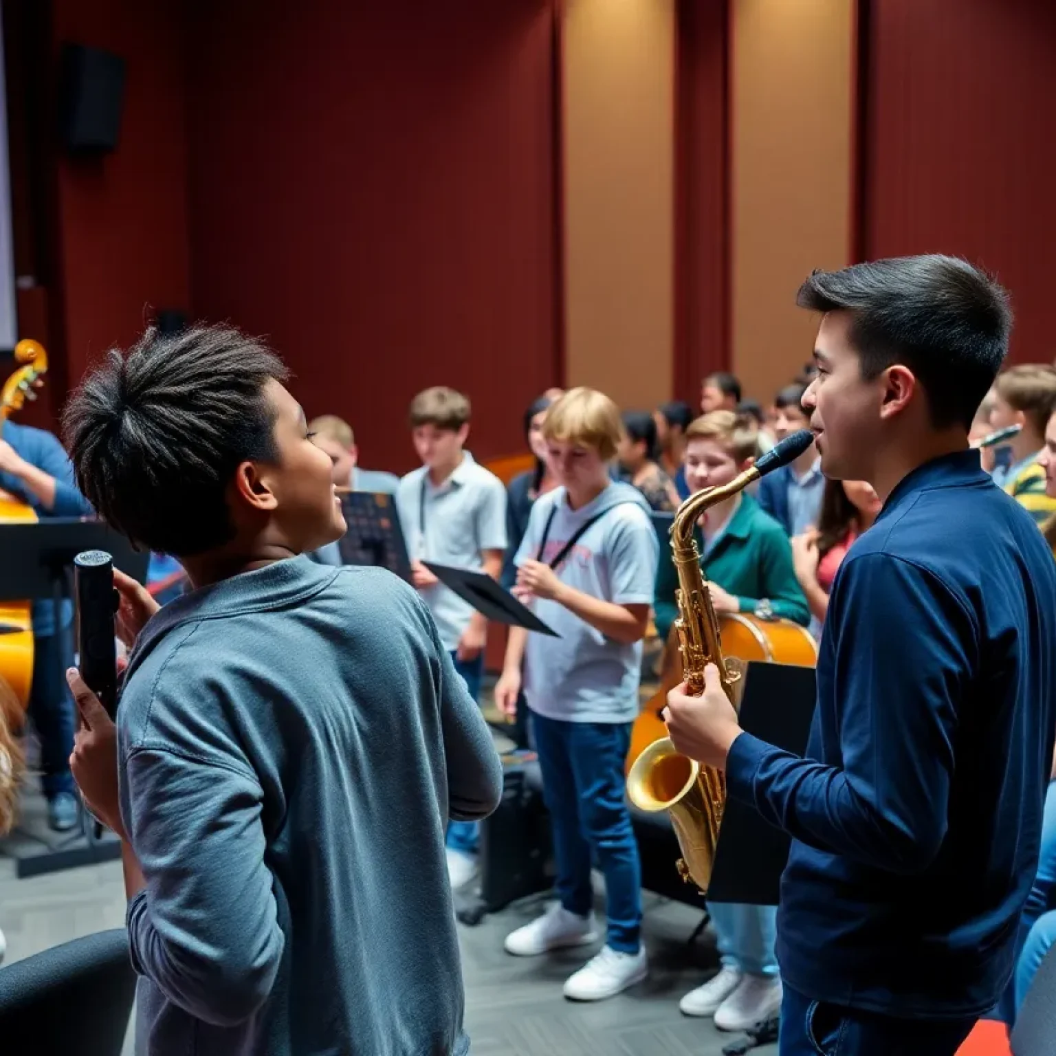 Students participating in a jazz educational program at Dr. Phillips Center