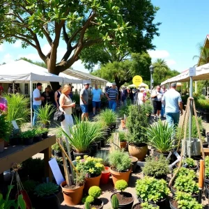 Community members exploring plants at Leu Gardens Plant Sale