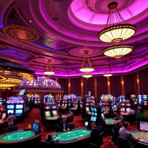 Opulent gaming area in a luxury casino