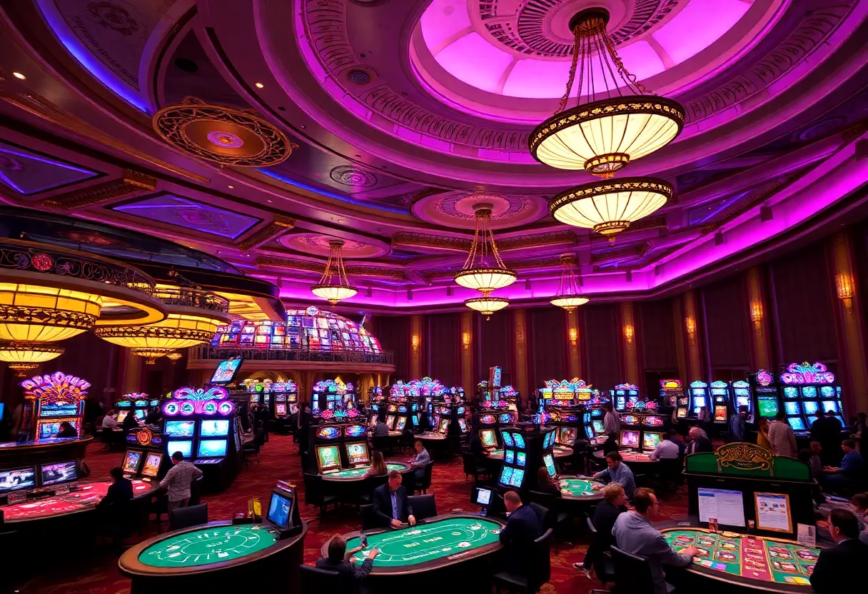 Opulent gaming area in a luxury casino