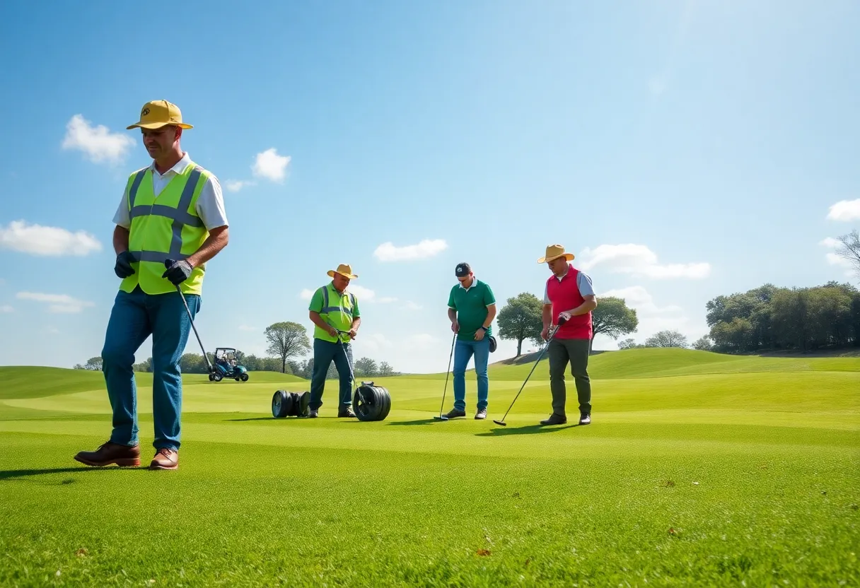 Greenkeepers from Mid Ocean Club volunteering at a golf event