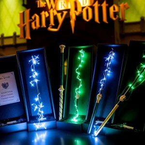 Display of four new interactive wands from Universal Orlando