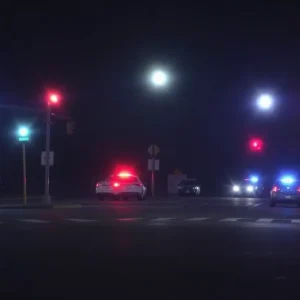 Emergency responders at the scene of a traffic collision in Orange County, Florida.