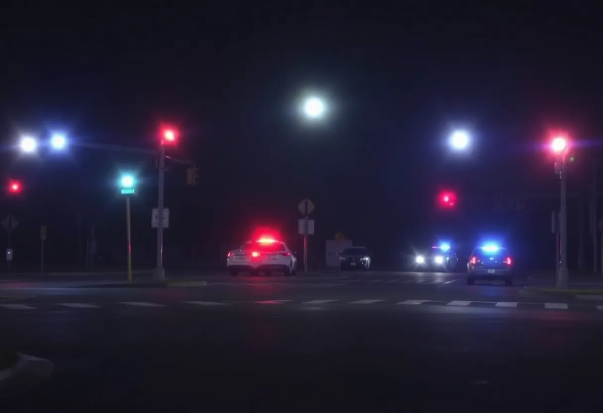 Emergency responders at the scene of a traffic collision in Orange County, Florida.