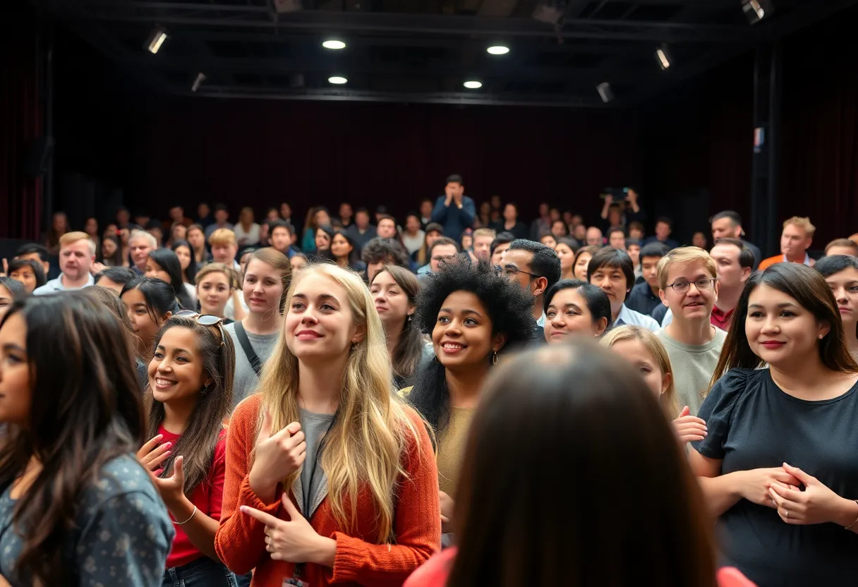 Diverse group of people at an Orlando casting call event