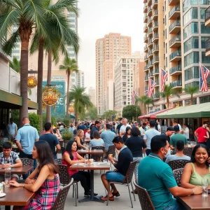 Cityscape of Orlando showing diverse cultures and community engagement.