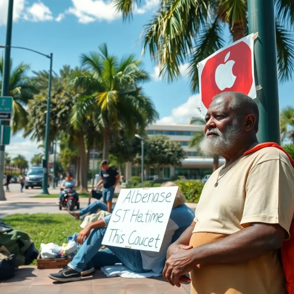 Scene depicting homelessness in Orlando community