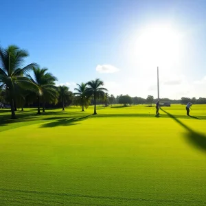 Golfers playing on a beautiful public golf course in Orlando