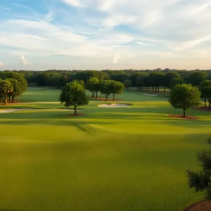 Golfers enjoying a sunny day on a public golf course in Orlando