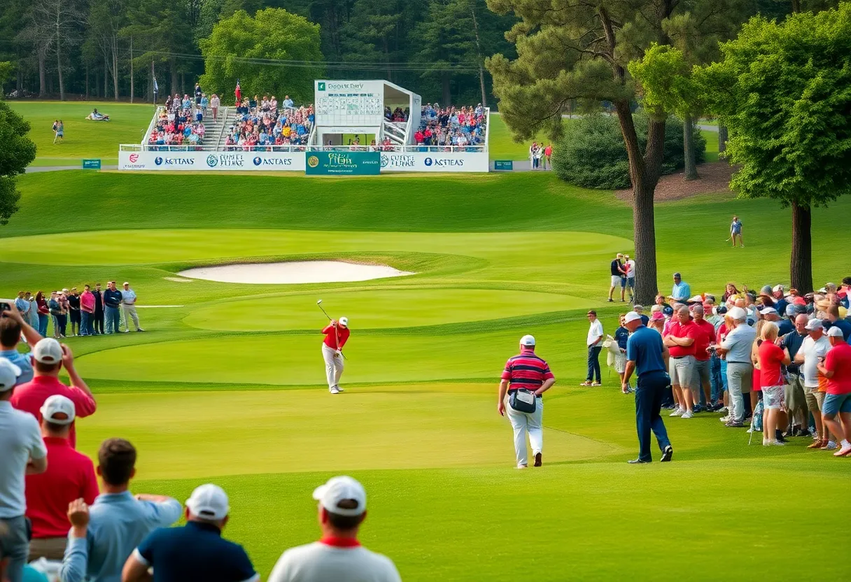 Players competing in a vibrant golf tournament setting for the PGA Tour 2025.