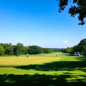 Golf tournament at TPC Sawgrass with players in action