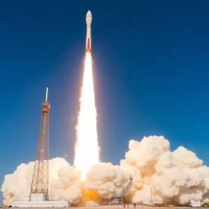 SpaceX Starship Launch with Debris