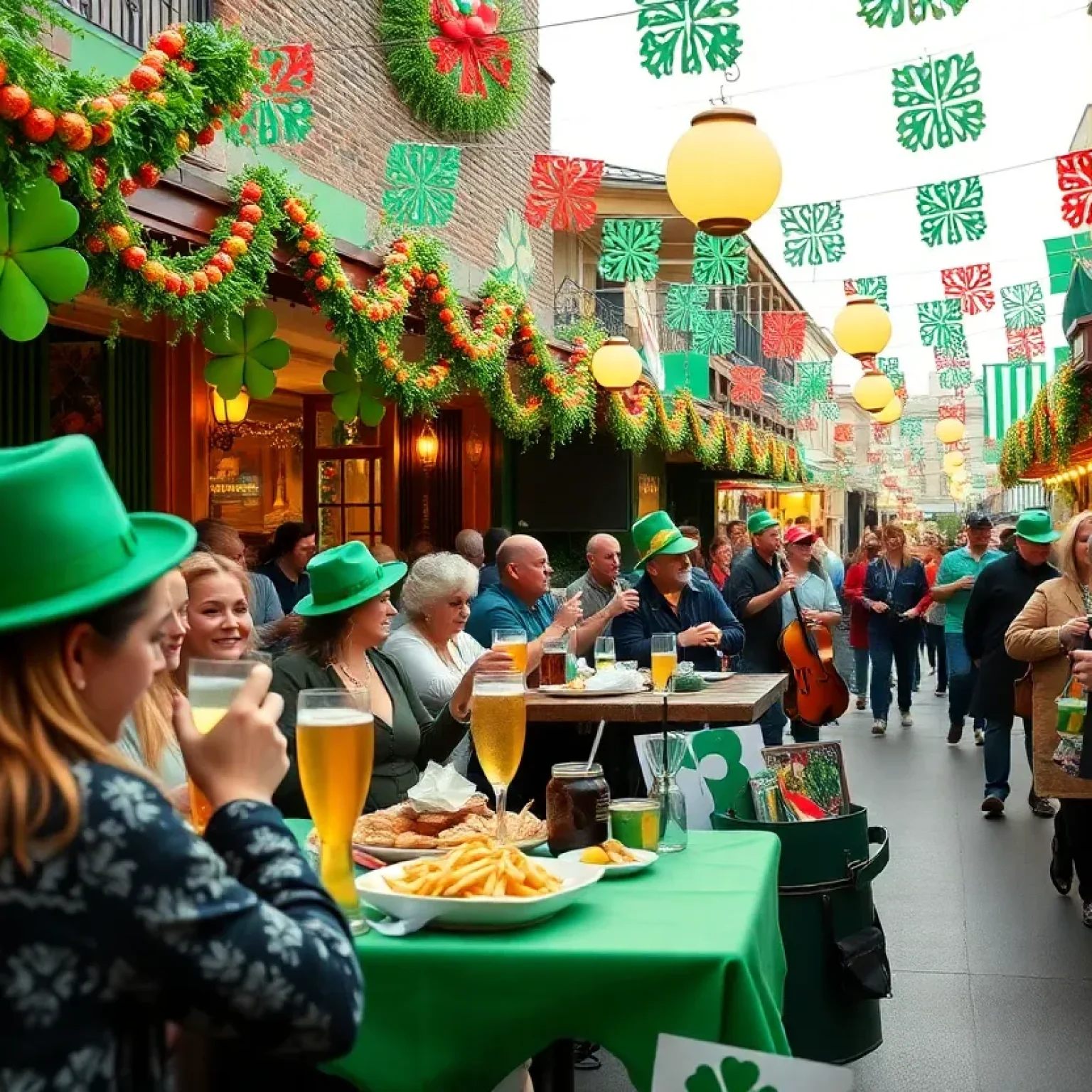 Crowd enjoying St. Patrick's Day festivities in Orlando