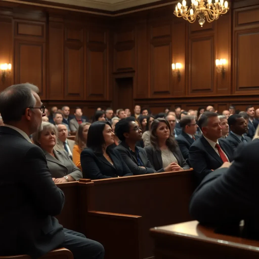 Courtroom scene during the trial for Nicholas Carrasquillo