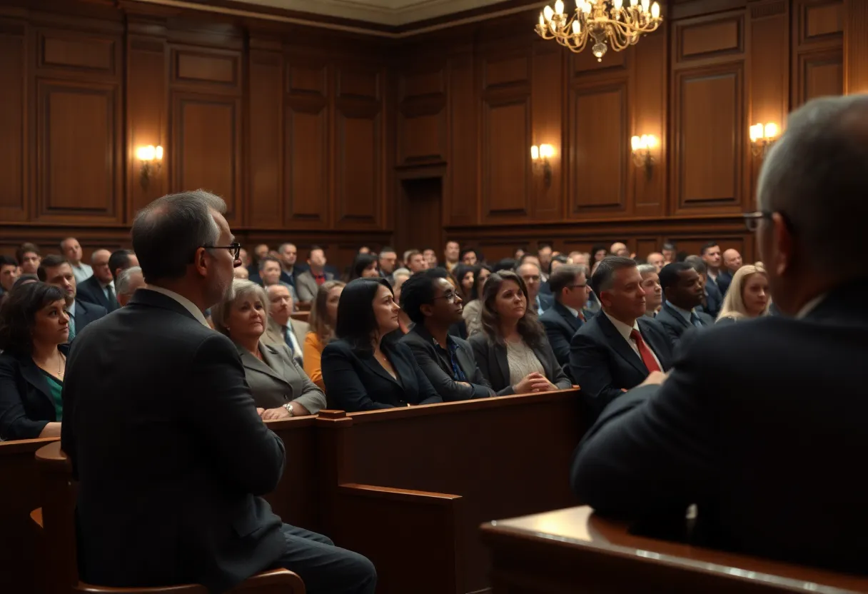 Courtroom scene during the trial for Nicholas Carrasquillo