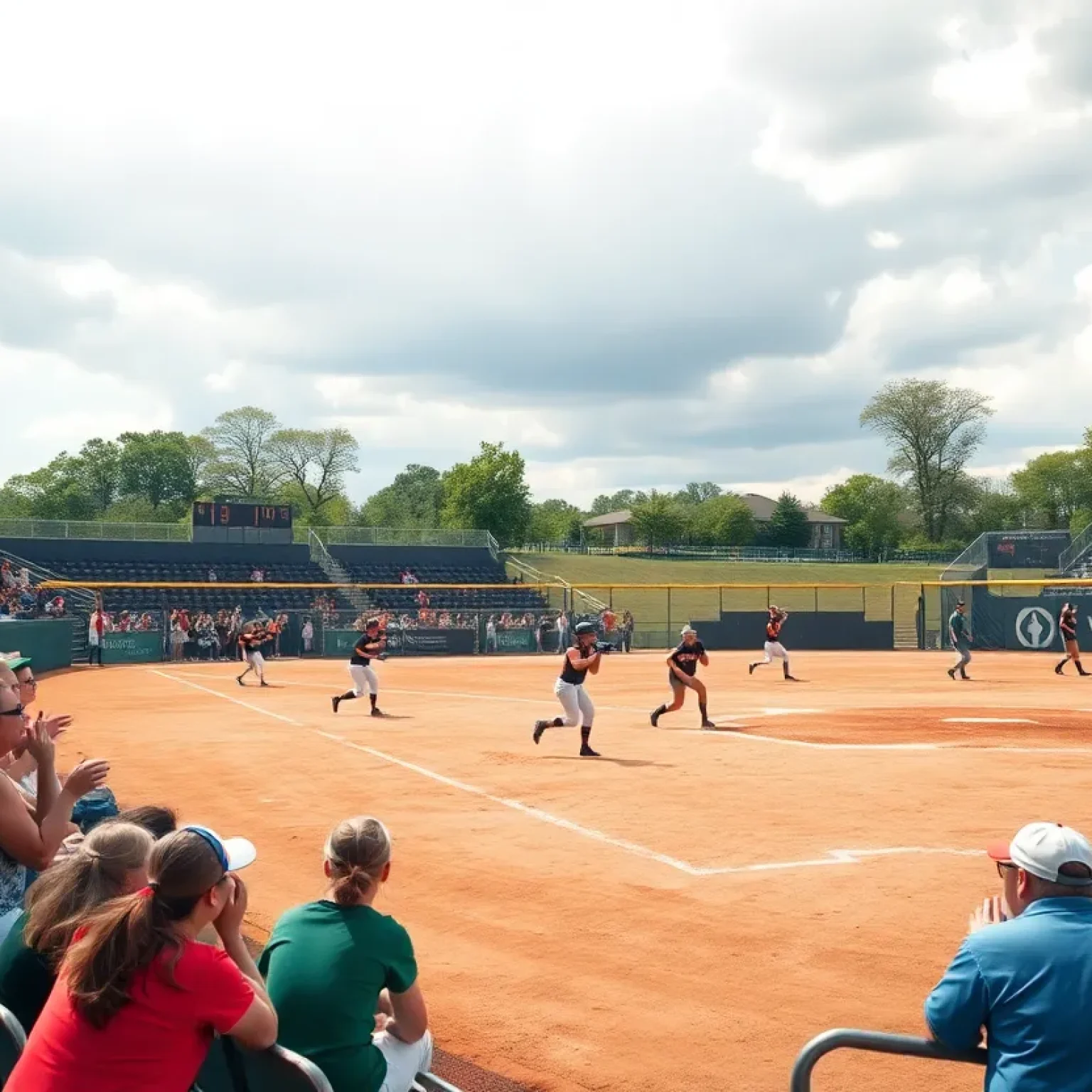 Players in action during a UCF softball game against Iowa State.